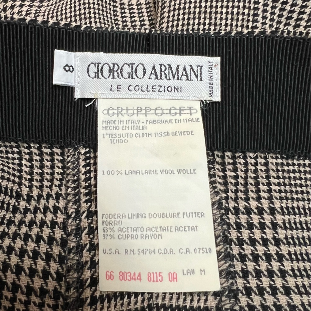 Vintage Made in Italy Giorgio Armani El Collezioni Houndstooth Wool Dress Pants - Picture 7 of 8